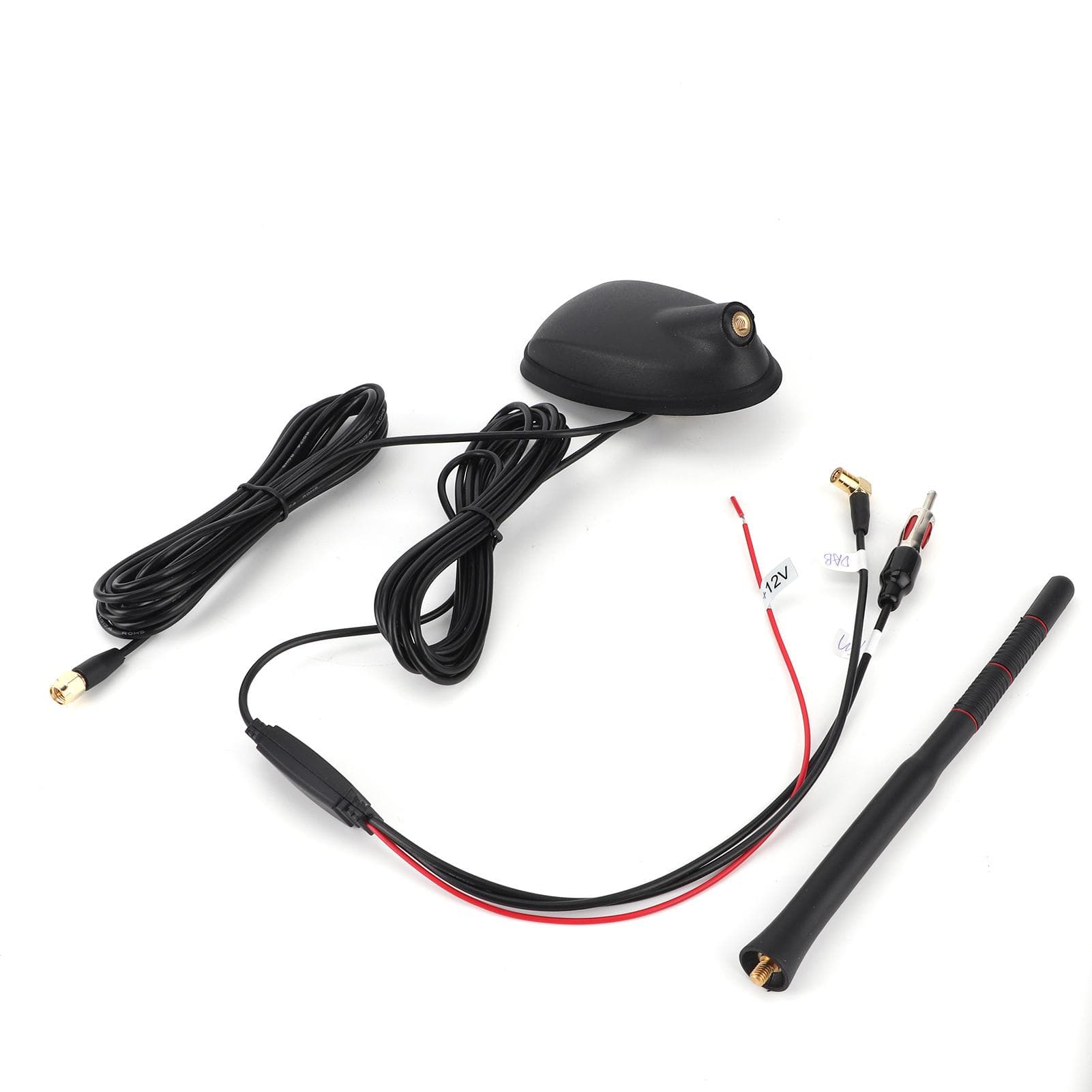 Car DAB+GPS+FM Antenna Active Amplified Top Roof Mount Waterproof Dustproof Universal white