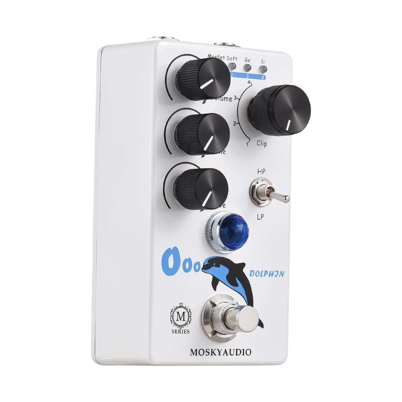 MOSKYAudio Distortion/Overdrive Guitar Effect Pedal 4 Mode Switch Volume/Tone/Drive Controls white