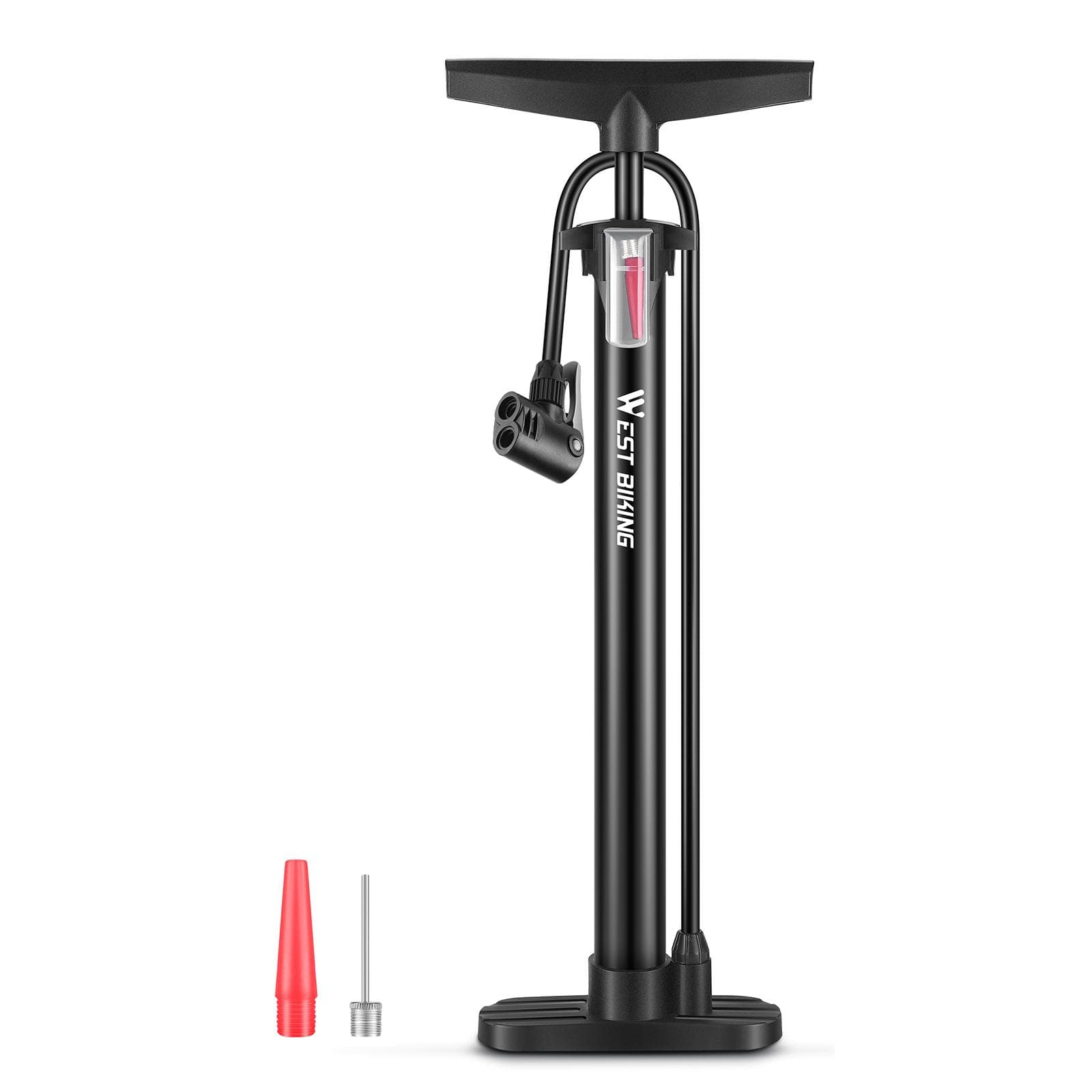 Compact 160PSI Bicycle Tire Foot Pump Portable Bike Inflator Basketball Electric Bike Motorcycle black