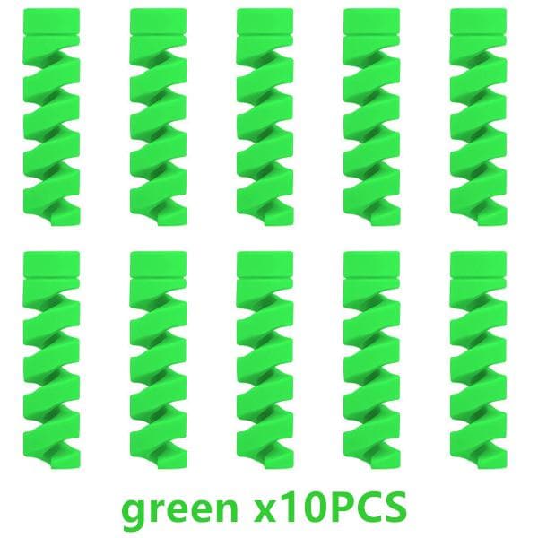 10Pcs Spiral Charging Cable Protector For Phones Cable Saver Cover green
