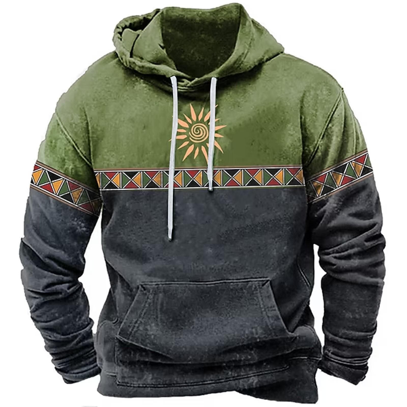 Men's Large Size 3D Printed Hooded Sweatshirt Hip Hop Trend Sweatshirt Loose Peplum Sports Tops XXL