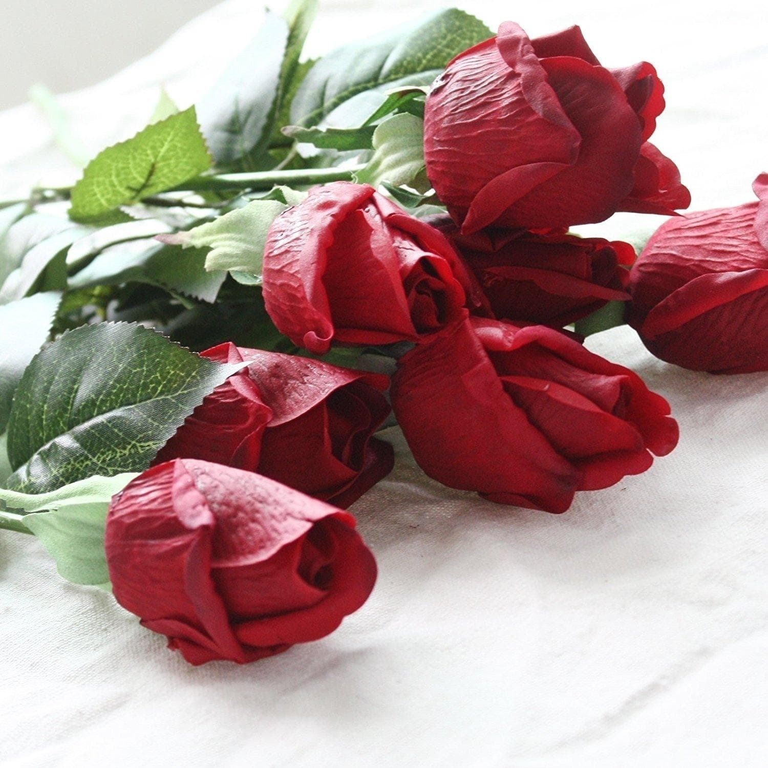 10pcs Real Like Artificial Roses Bud Latex Real Touch Bouquet Flowers Wedding Home Decorations 10pcs red