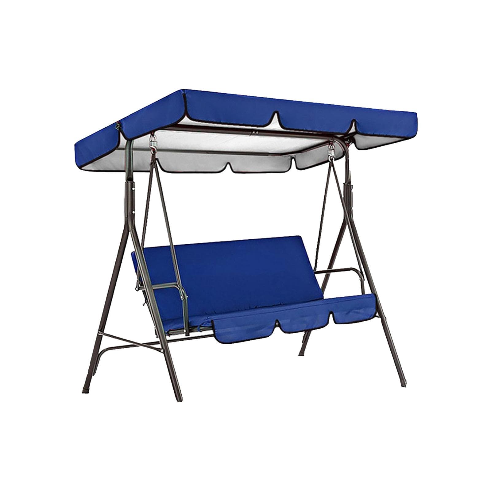 Swing Canopy Cover 190T Oxford Cloth Waterproof Swing Sunshade for Outdoor Patio Courtyard Blue