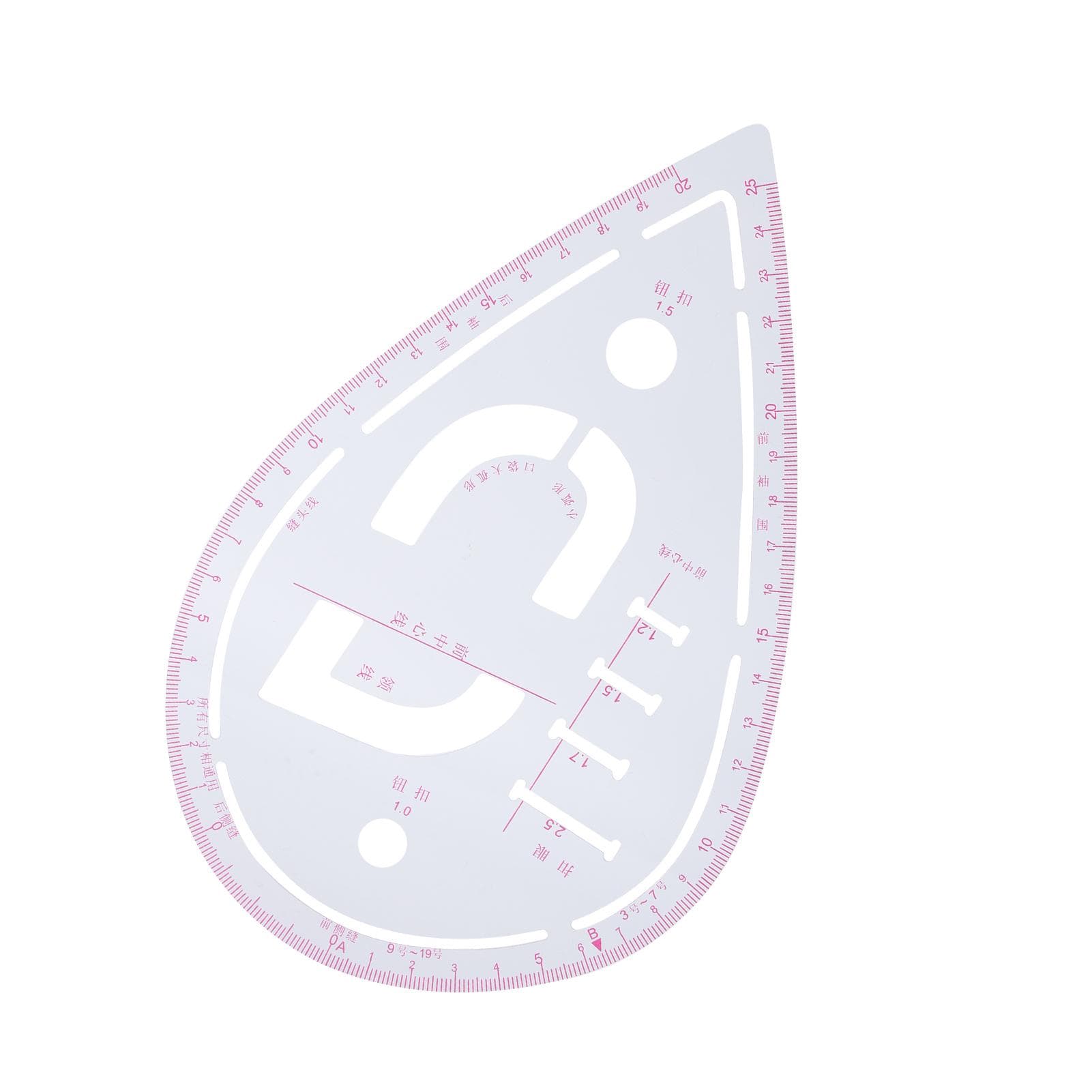 Multifunctional Sleeve Ruler Proofing Clothing Cutting Pocket Neck Circle Tracing Ruler Curve