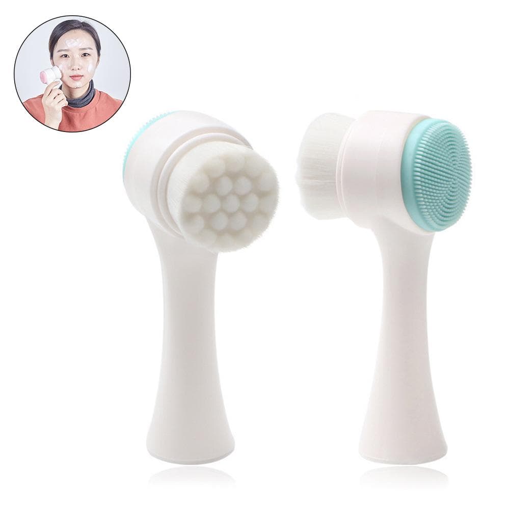 Manual Facial Cleansing Brush Exfoliating Brush for Face Ultra Soft Facial Cleansing Brush Facial blue