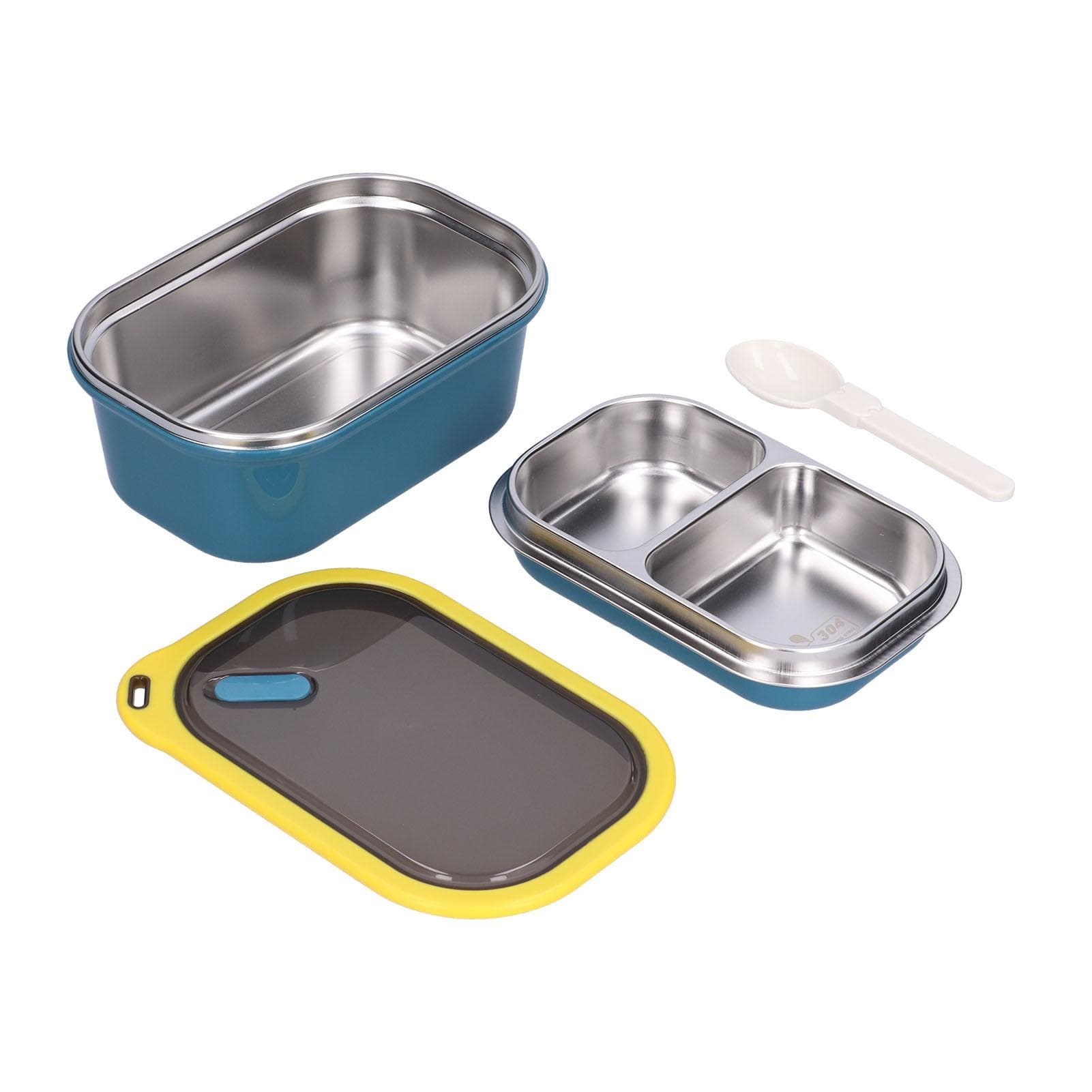 1.2L Stainless Steel Bento Box Doublelayer LeakProof Sealed Food Container Storage Box for School