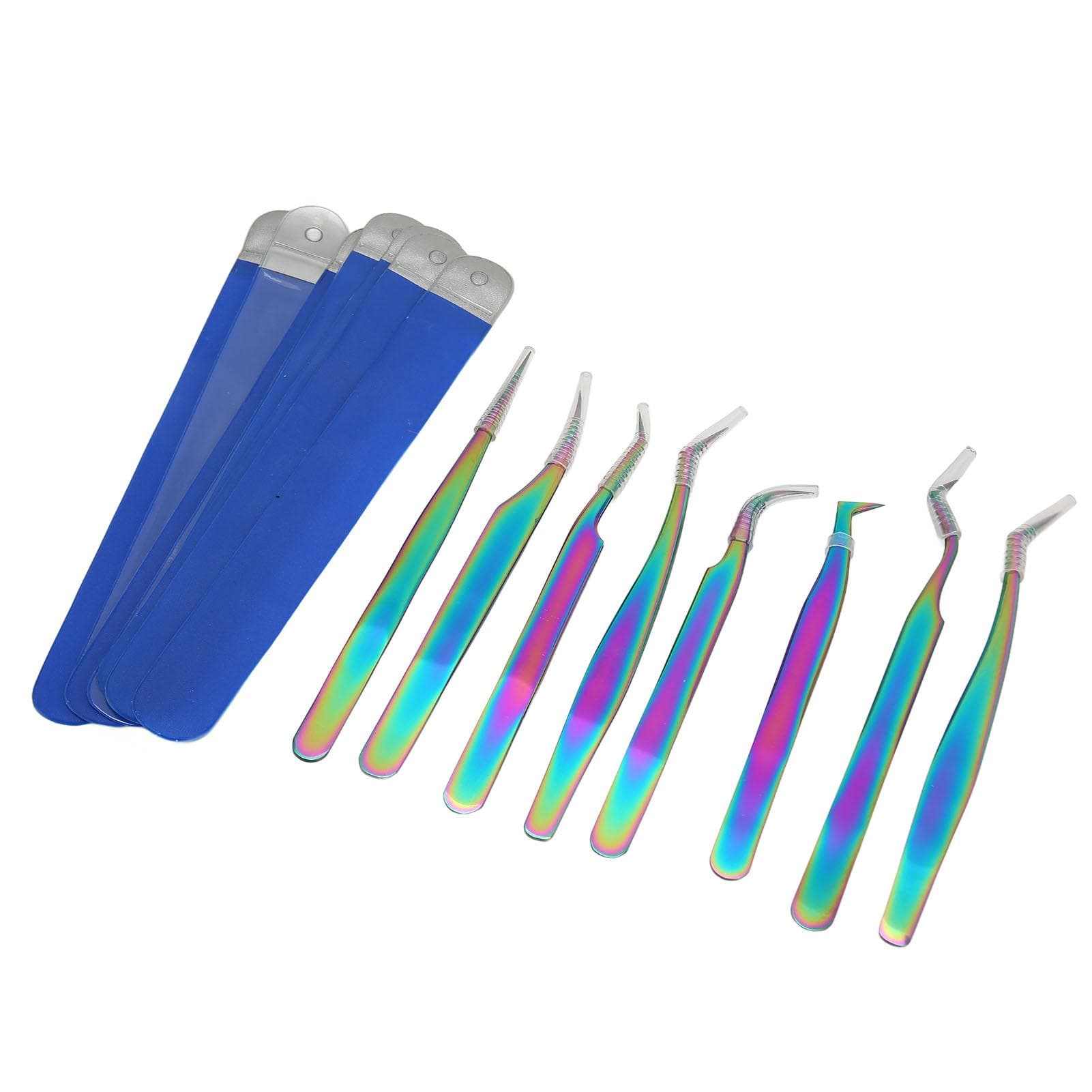 8 Pcs Eyelash Extension Tweezers Set Stainless Steel High Hardness Ergonomic Design Eyelash