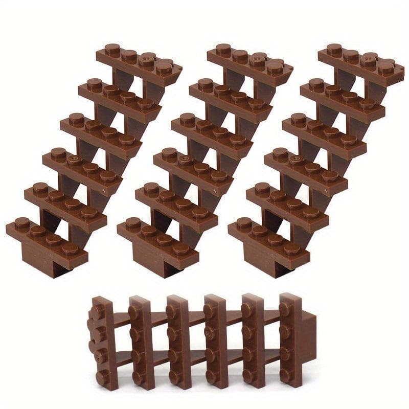 4pcs Staircase MOC Bricks 7x4x6 House Stairs Straight Open 30134 Steps Ladder Modular My City Building Block DIY Bricks Toy