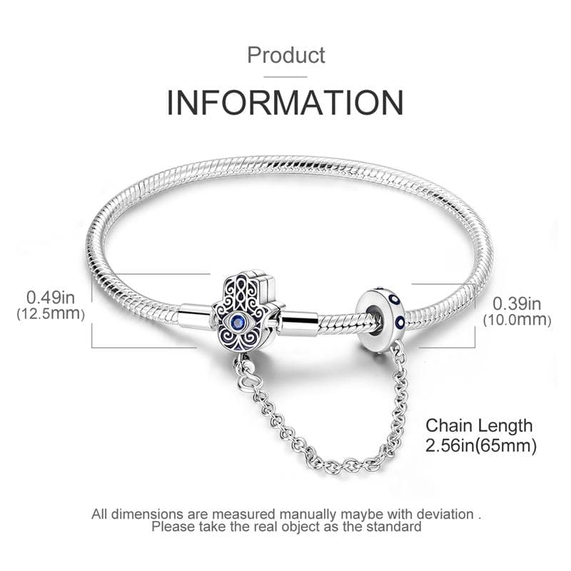 Authentic S925 Silver Snake Chain Clasp Charm Bracelet Fit Original European Bead Pendant Diy 20cm