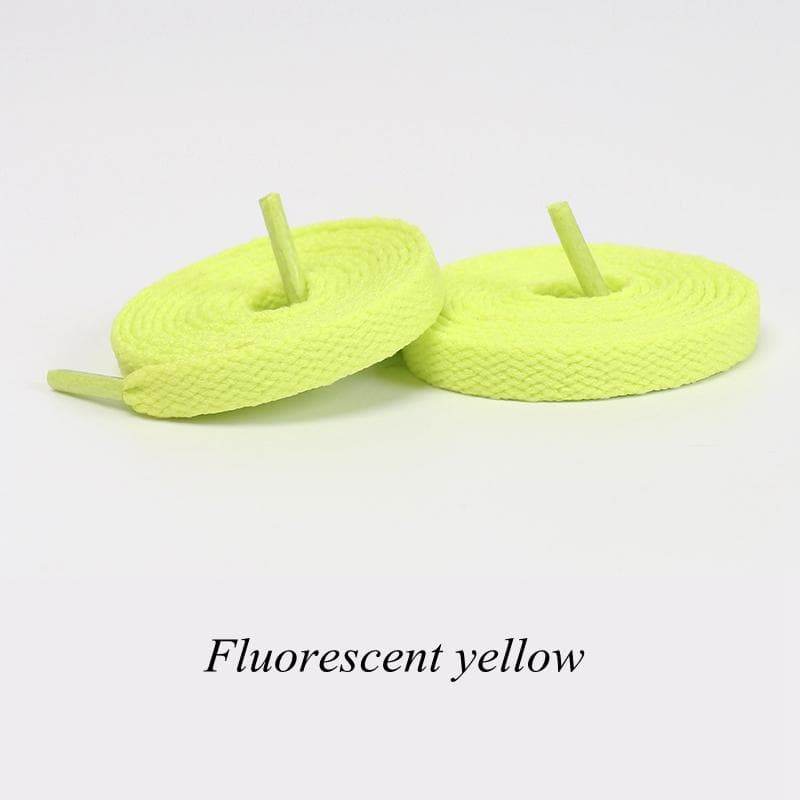 1 Pair Flat Shoelaces Classic Shoe Laces Fit Fashion Solid Sports Shoelace Casual Unisex Shoe Strings Shoe Accessories 160cm fluorescent yellow