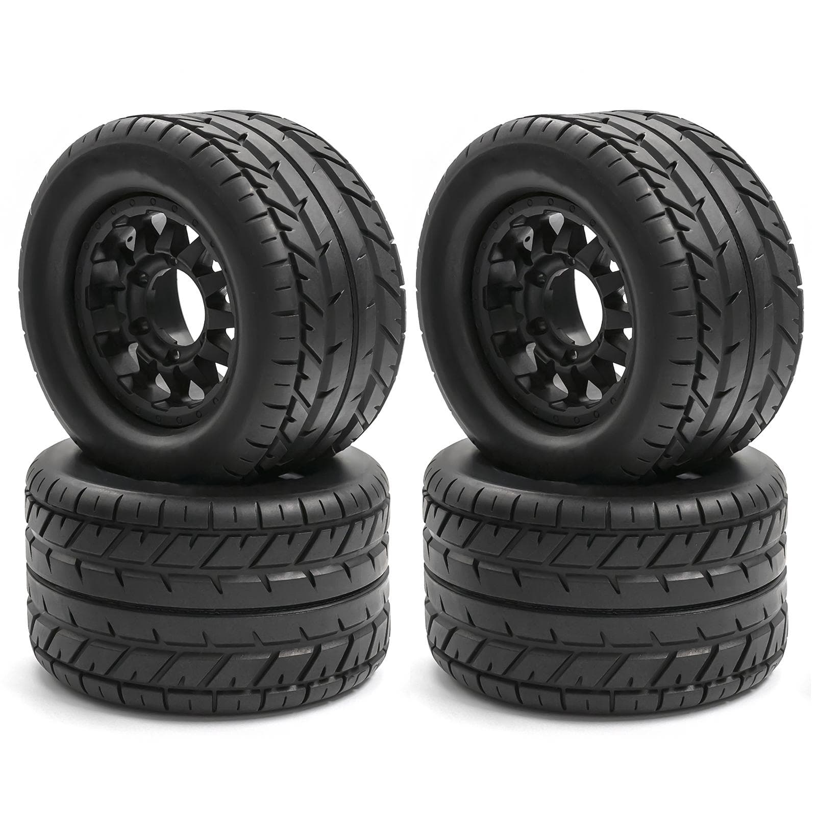 Car Tires with Wheel Rims 4pcs Replacement for 1/10 LOSI HSP Traxxas RC Car type 1-B