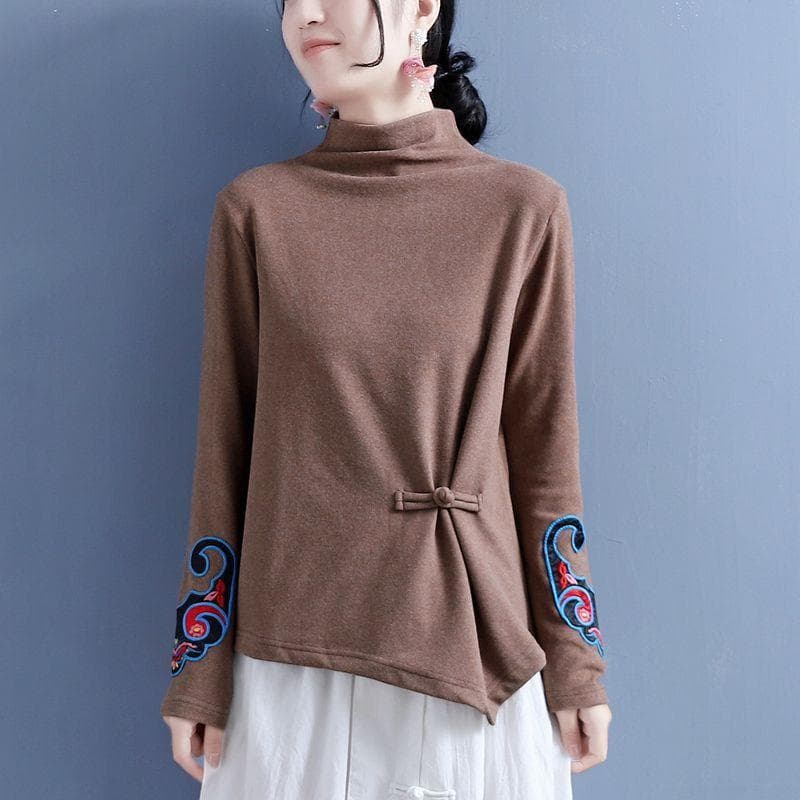 Double-sided Fleece Half-high Neck Bottom Shirt for Women with Autumn and Winter Fashionable Long-sleeved T-shirt In Spring and Autumn Tops 3XL