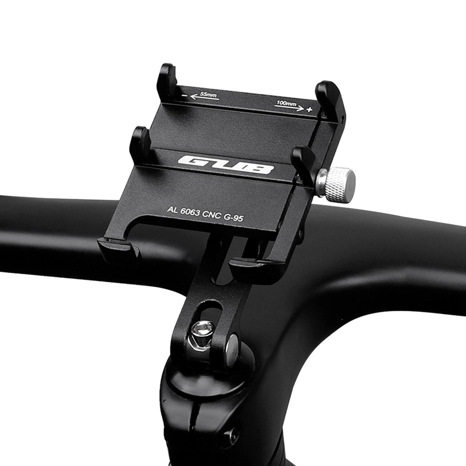 Aluminum Alloy Bicycle Phone Mount Bike Stem Phone Rack Rotating Mobile Phone Bracket black