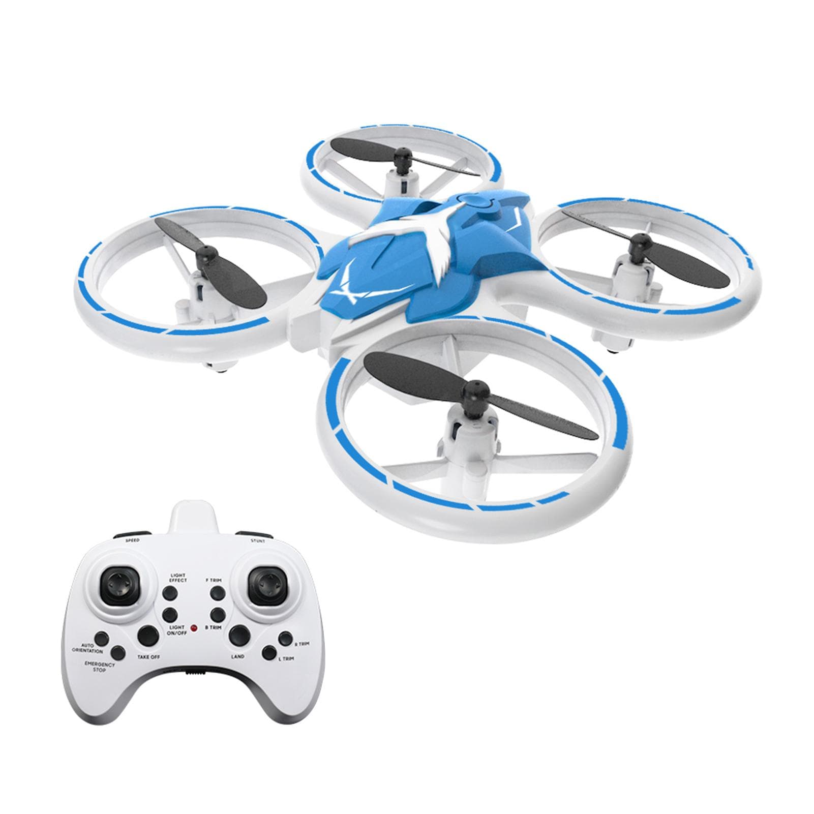 Flytec T22 Mini Drone for Kids RC Quadcopter with Function Auto Hover LED Breathing Light One-key blue