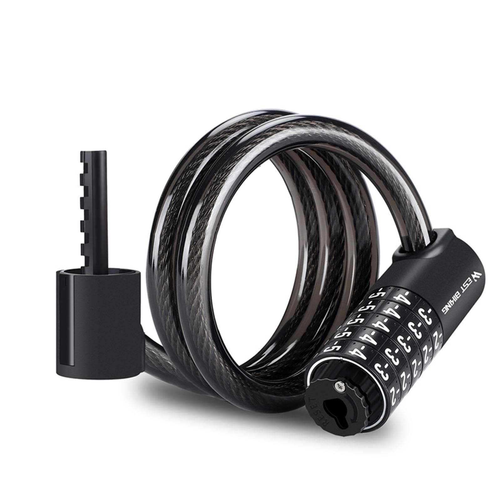 Bicycle Lock 90cm/120cm/150cm Bicycle Lock Cable High Security 5 Digit Resettable Combination Lock 90cm
