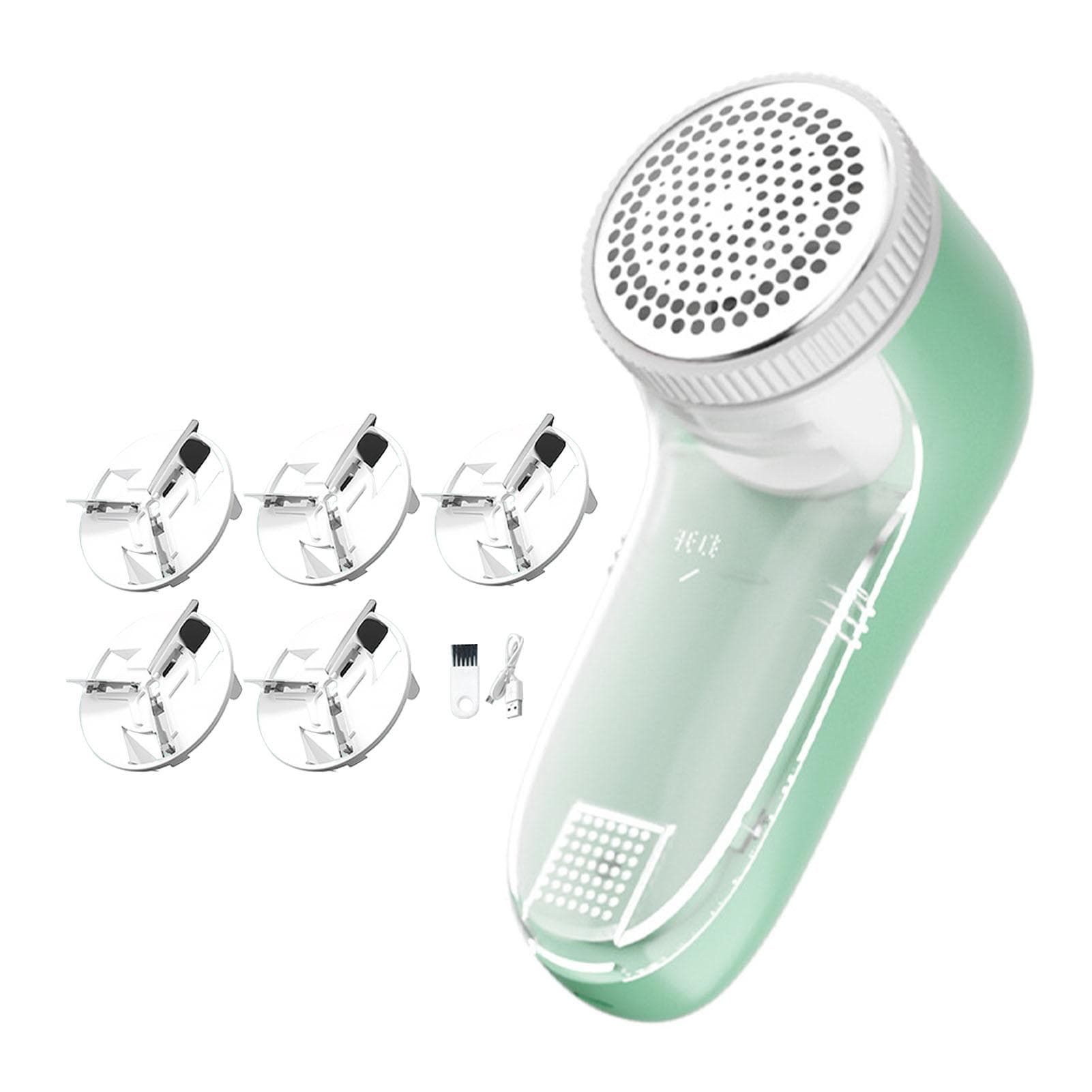 Fabric Shaver Stainless Steel Blade PP Shell Portable USB Lint Remover with 5 Cutter Heads