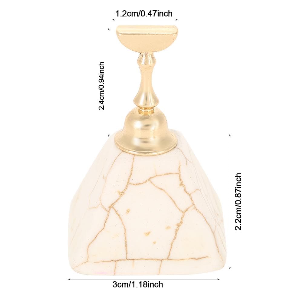 Magnetic Nail Tip Practice Stand Base Alloy Holder Nail Art Display Manicure Tool Set Beige