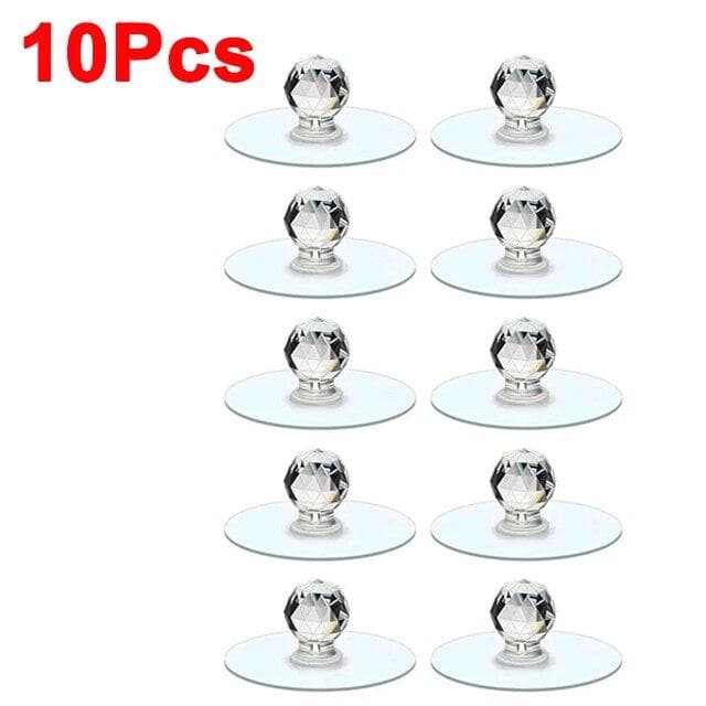 10/2Pcs Punch-free Drawer Knobs Self-Adhesive Kitchen Cabinet Handle Furniture Cupboard Dresser Window Door Push Pull Handles 10pcs