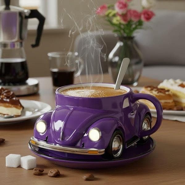 Shaped Coffee Mug purple