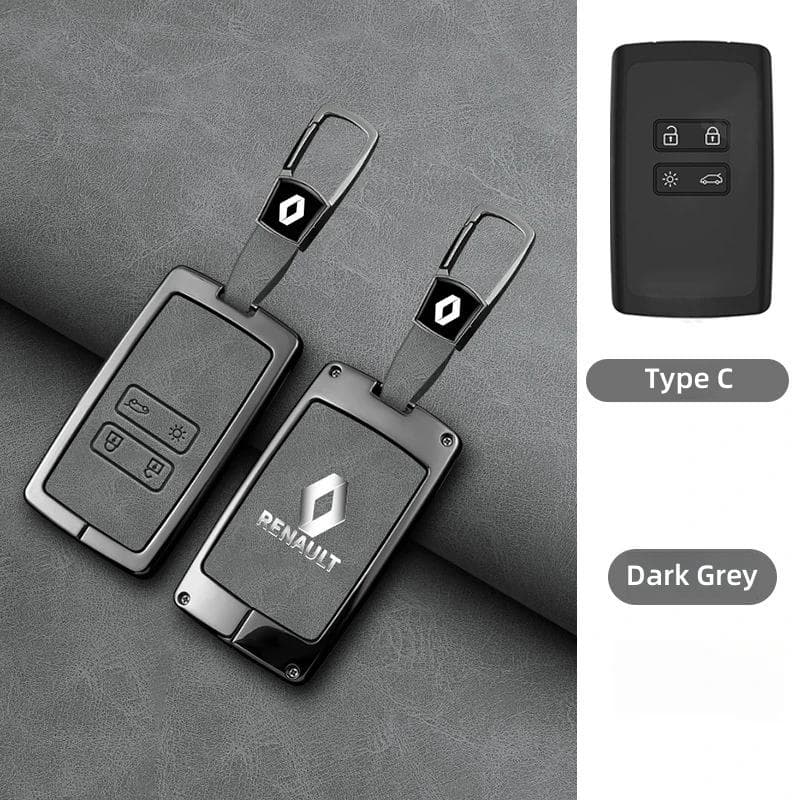 Hub Caps Zinc Alloy Car Key Case Cover Shell Keychain For Renault Koleos Captur Kadjar Megane Clio 5 Talisman Arkana Zoe Scenic