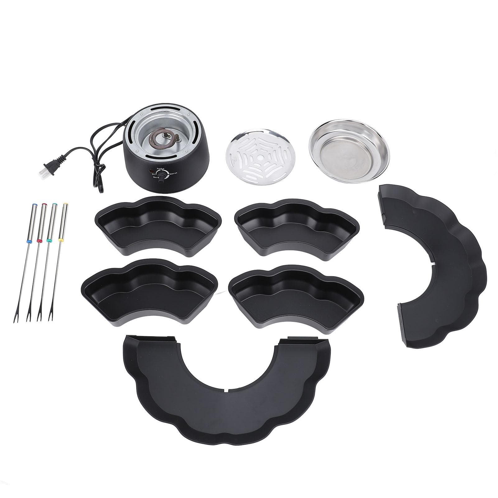 2 in 1 Electric Smores Maker Stainless Steel Chocolate Fondue Kit Marshmallow Roaster with L
