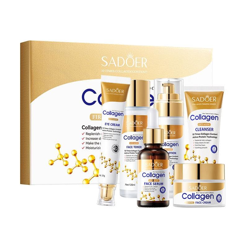SADOER Collagen Firming Skin Care 6-piece Set Moisturizing Hydrating Firming Face Creams Faical Cream Beauty Face Skin Care Products