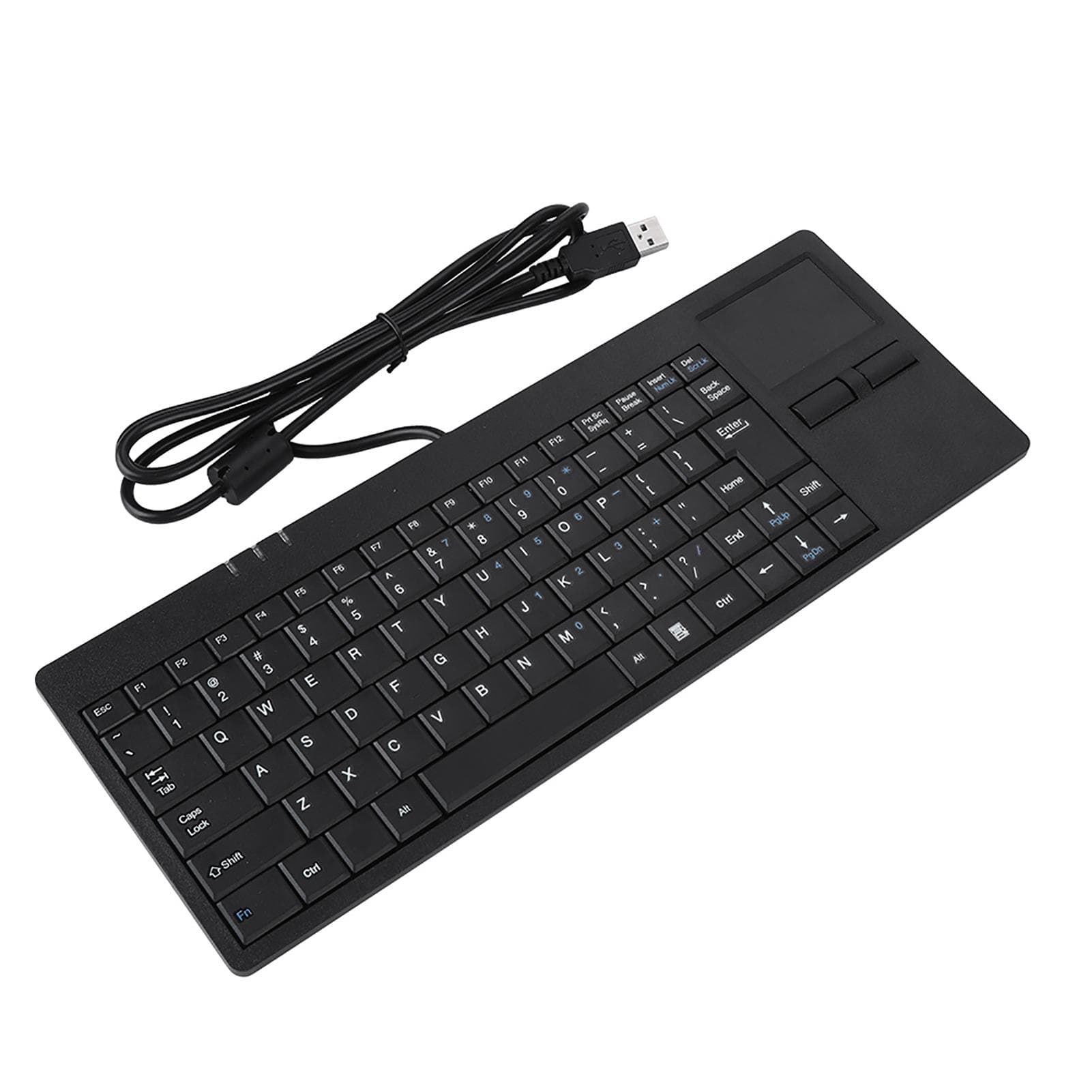 Wired USB Built in Touchpad HUB Port Keyboard 86 Key Mute Ultra Thin Keyboard for Notebook Desk