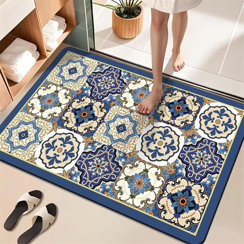 Super Absorbent Bath Floor Mat Anti Slip Bathroom Carpet Toilet Carpet Door Foot Mats Bath Non-slip Rubber Shower Rug Pad 40×60cm