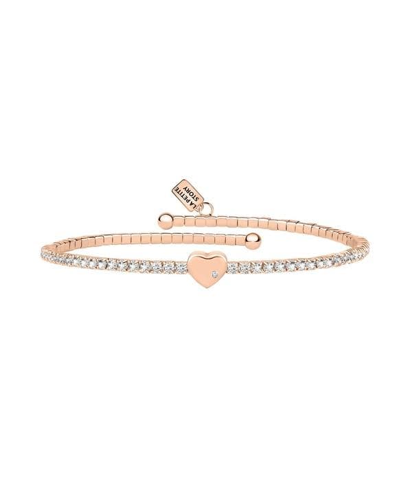 La Petite Story Rose Gold Brass Bracelet With Clear Crystal LPS05AQC03 For Women