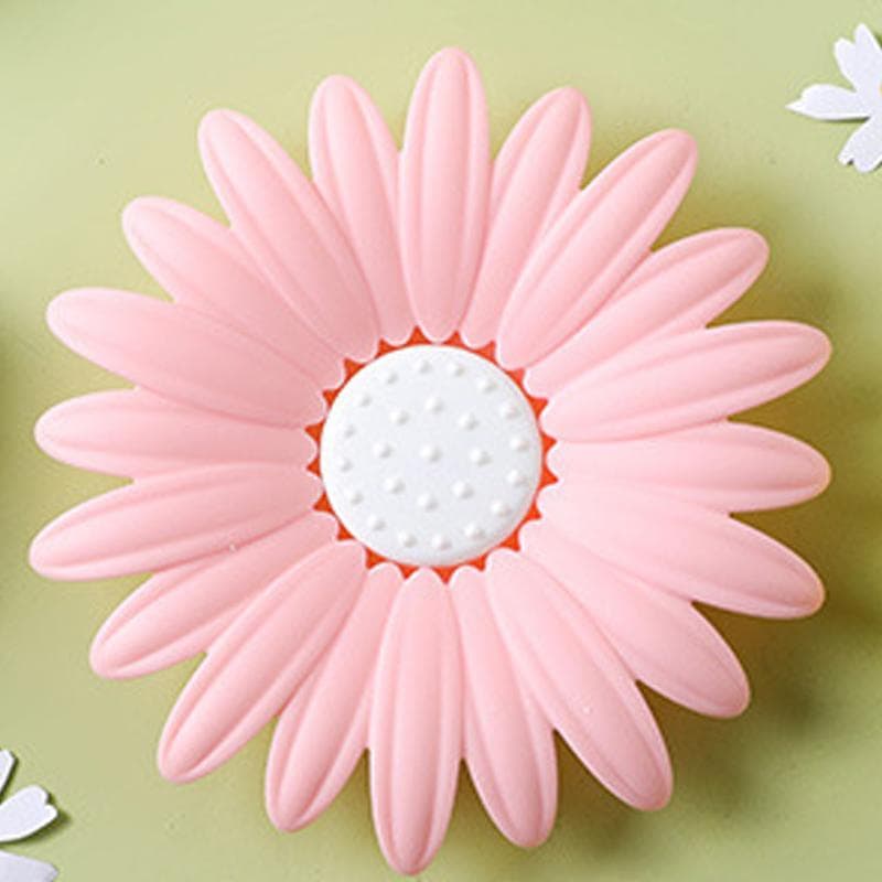New Daisy Soap Dish Double Layer Drain Soap Box Soap Dish Bathroom Punch-Free Soap Holder Cute Soap Holder Bathroom Accessories pink