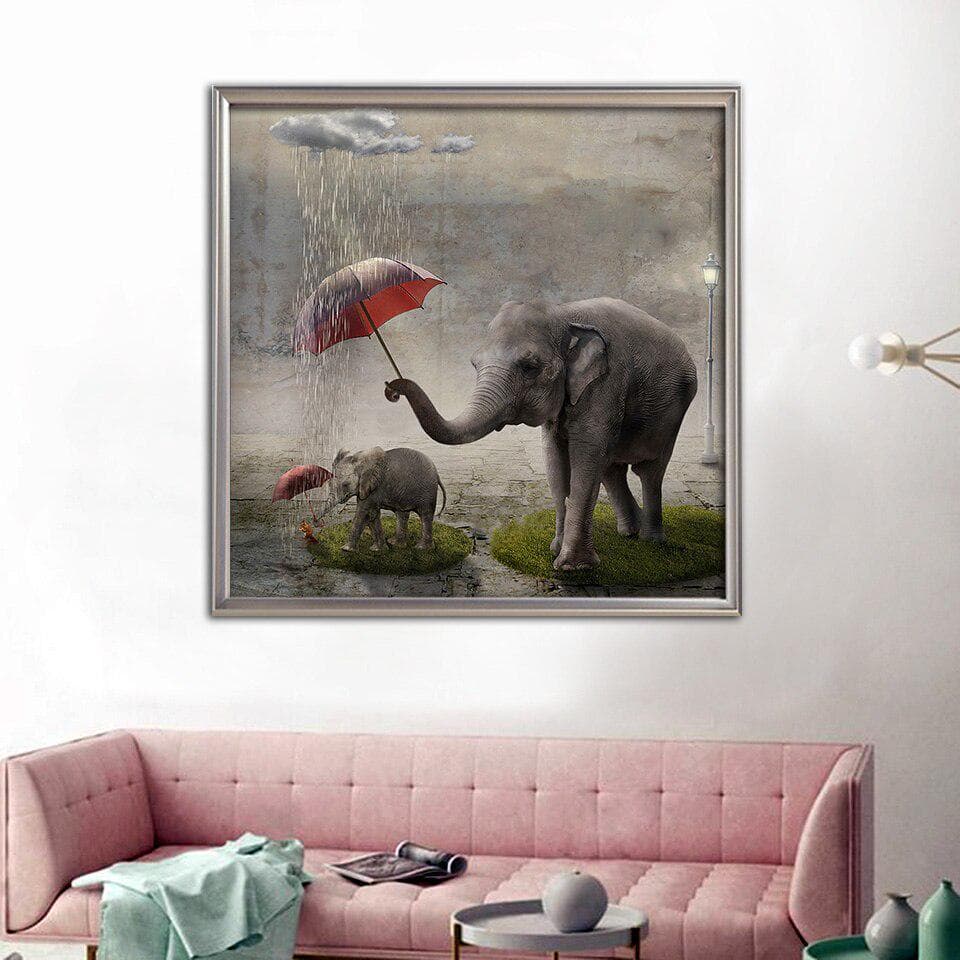Diamonds Elephant Picture of Rhinestones Diamond Mosaic Animals Cross Stitch Diamond Embroidery 30x30CM