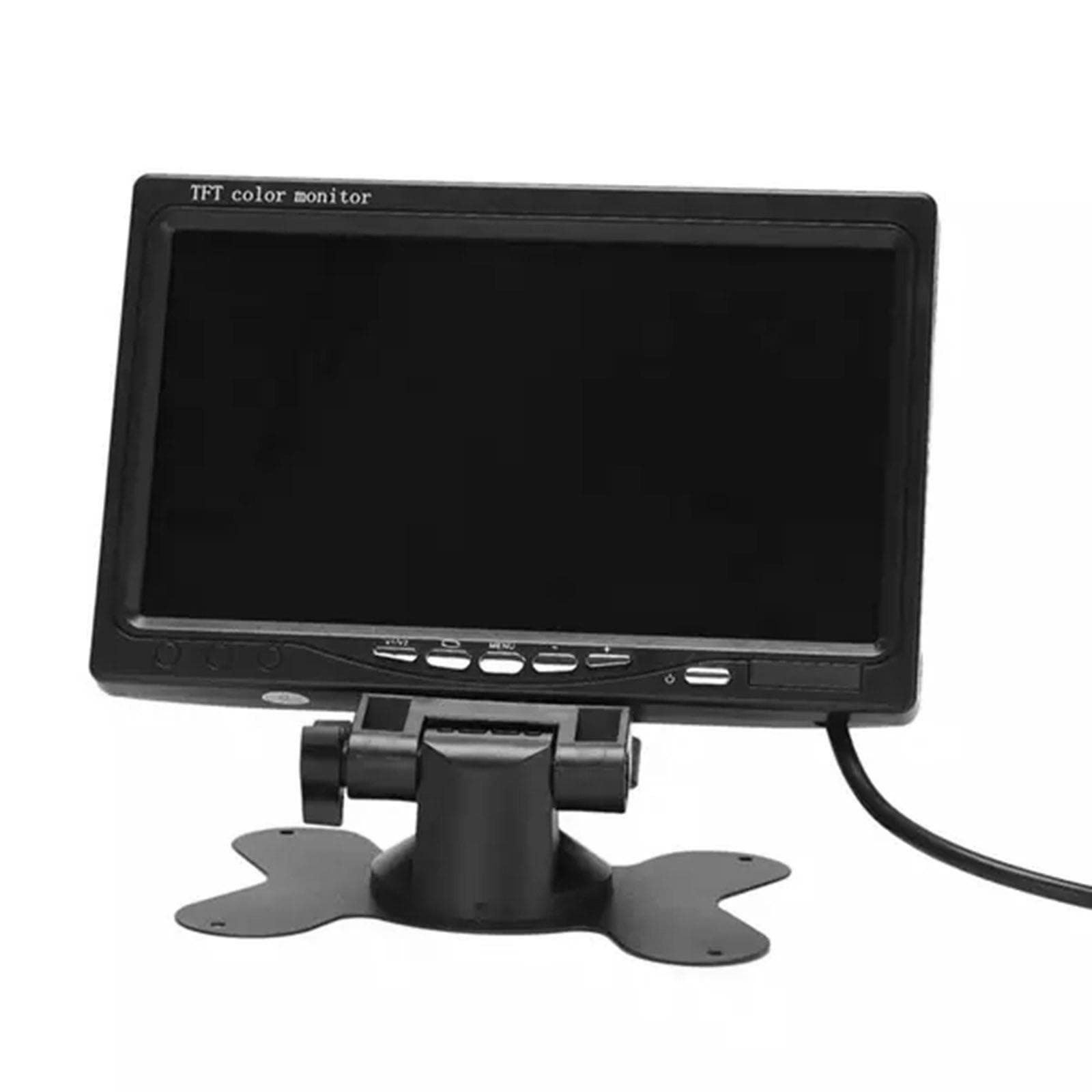 7 Inch HD Monitor Display Screen TFT Car Screen Monitor HD 1024x600 Display AV Input Builtin black