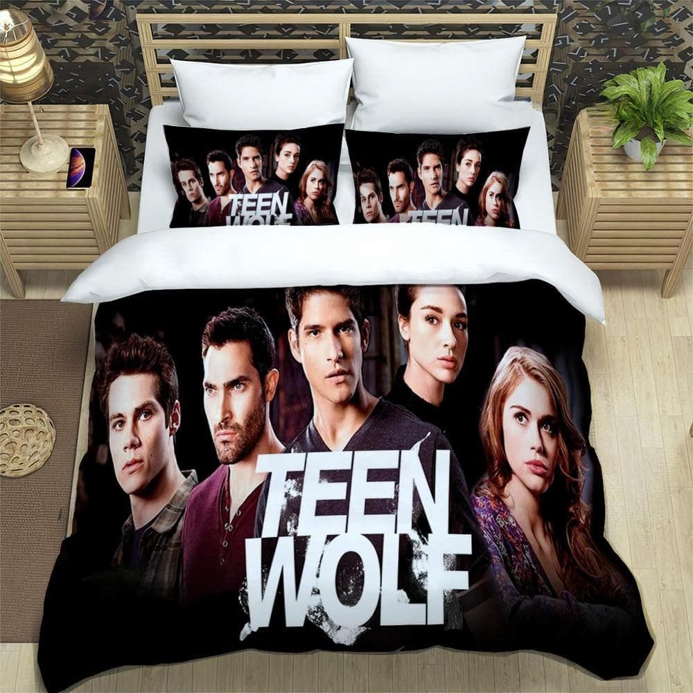 Fashion TV series Teen Wolf Bedding Set Single Twin Full Queen King Size Bed Set Adult Kid Bedroom Duvetcover Set Home Textile EU Twin 135x200cm