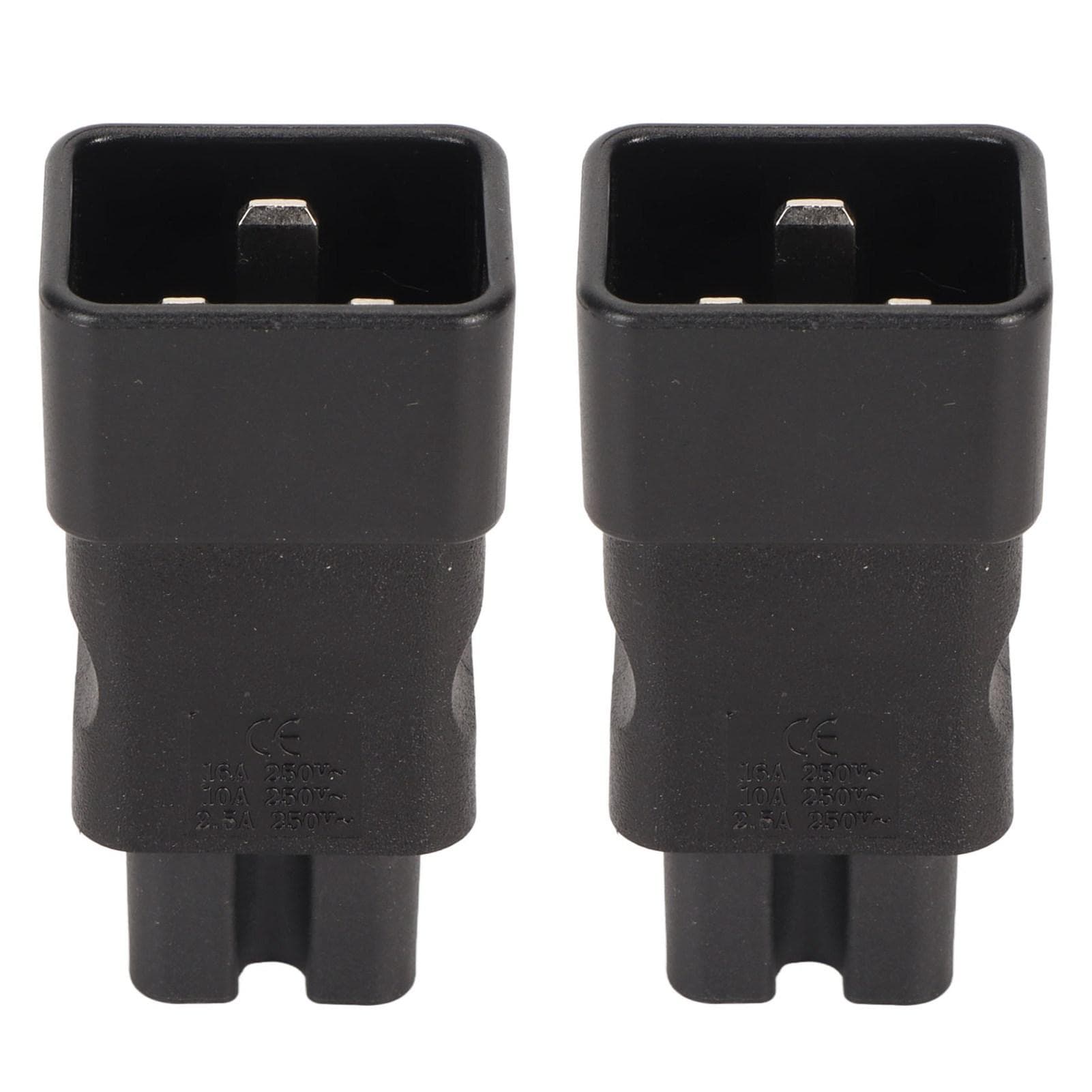 2pcs IEC320 C20 to IEC320 C15 Power Adapter Professional Standard Copper Computer Power Adapter