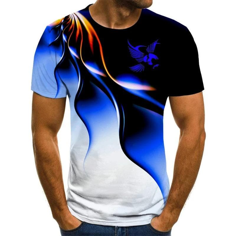 Eagle 3D Print Men's T-shirt Breathable Street Harajuku Streetwear Short Sleeve Men Women Hip Hop Casual Oversized Tops M