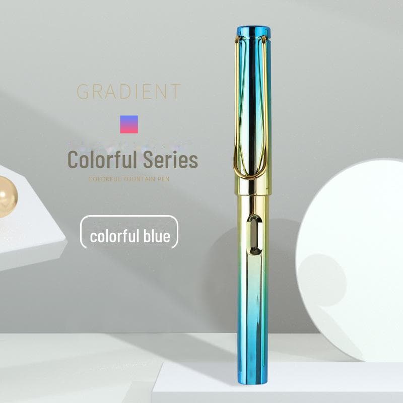 Colorful Student Fountain Pen with Replaceable Ink Capsule for Calligraphy and Correct Writing Posture 0.38mm with Converter