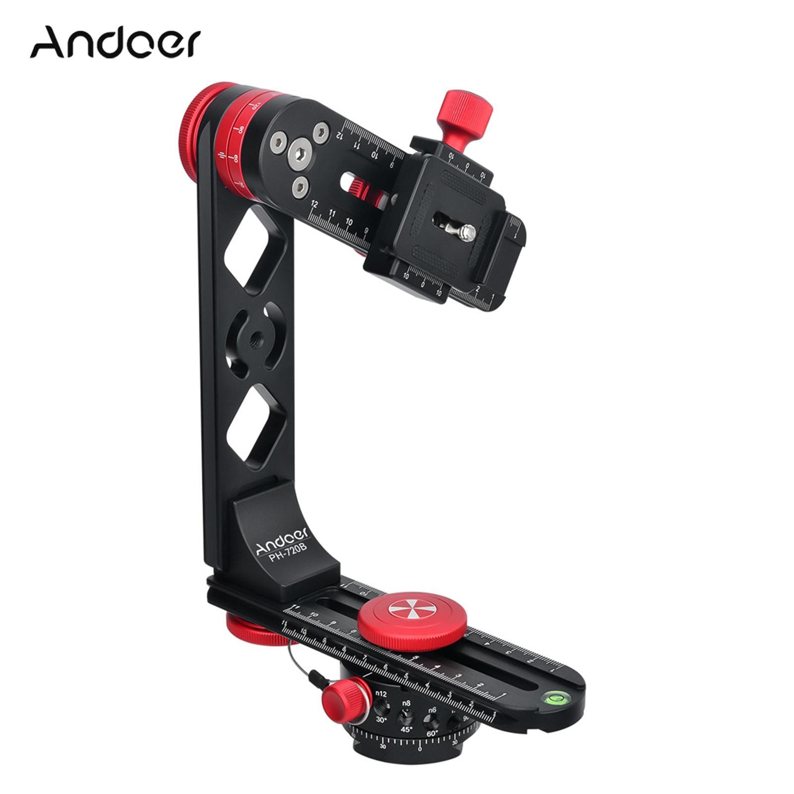 Andoer PH-720B 720 degrees Panoramic Head Aluminium Alloy with Arca-Swiss Standard Ball Head Quick Release
