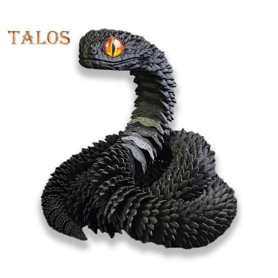 3D Printed Snake Figurine Movable Joints Snake Figure Articulated Animal Model Toy Home Office Bookshelf Desktop Decoration Ornament 30cm black