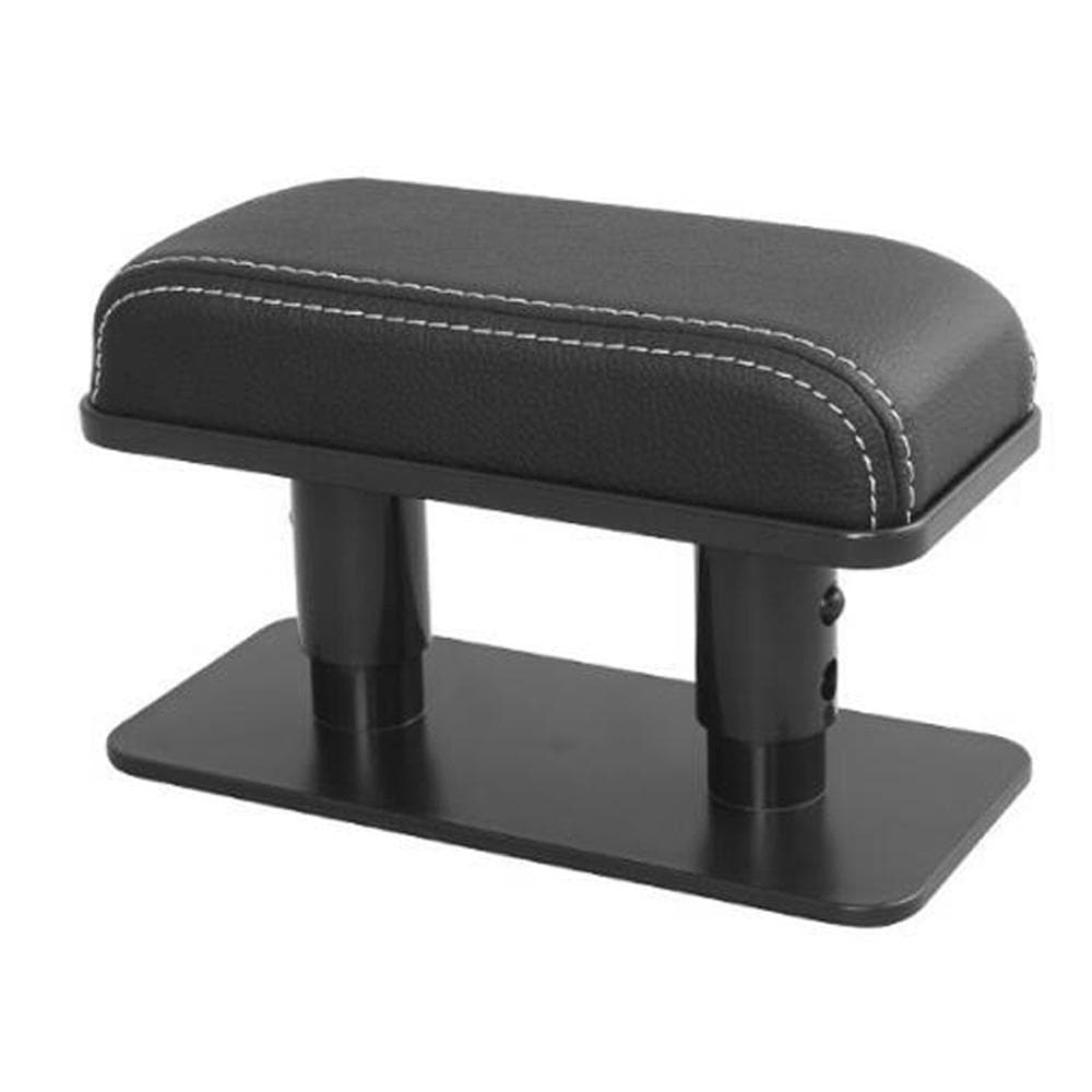 Car Armrest Pad Left Elbow Support Universal Leather Arm Rest Cushion Support 3 Adjustable Height black white