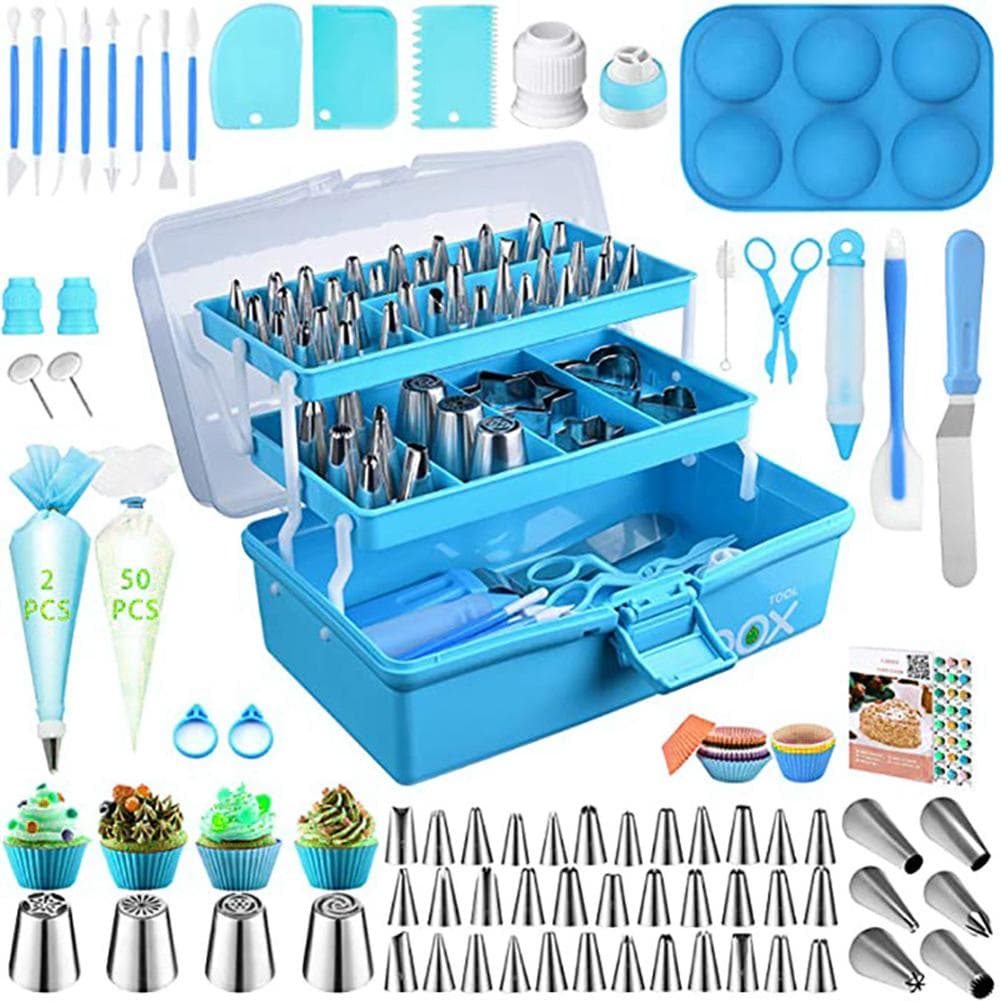 236pcs Cake Decorating Mouth Set Cake Decorating Tool Cupcake Decorating Kit Cookie Decorating blue