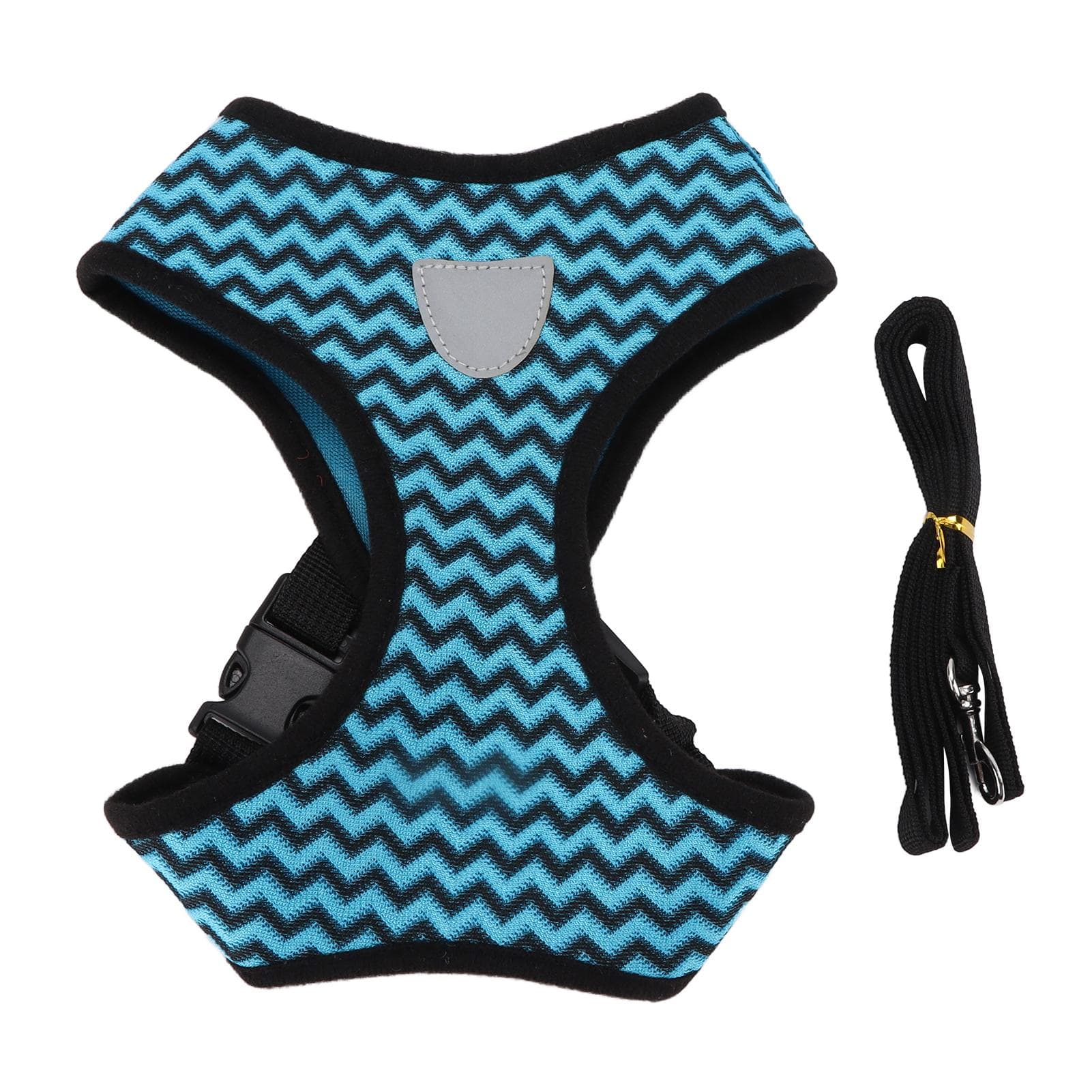 Pet Harness Reflective Pet General Harness with Traction Rope for Cats and Small and Medium Sized M blue