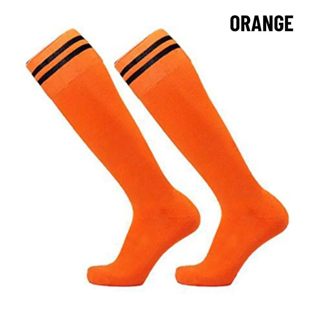 1 Pair Sports Football Socks Non-slip Grip Football Socks Children Outdoor Running Fitness Socks orange