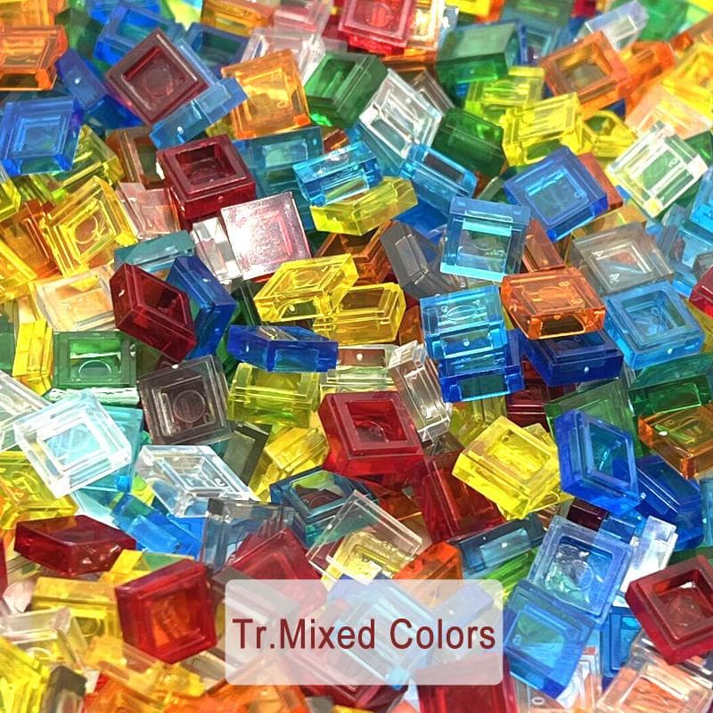 200PCS 1x1 Bricks Flat Tile Smooth 1*1 Building Blocks DIY Educational Creative Parts Toy for Kids Compatible 3070