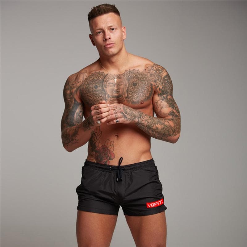 Muscleguys Mens Shorts Bermuda Beach Quick Drying Casual Surfing Shorts XXL black