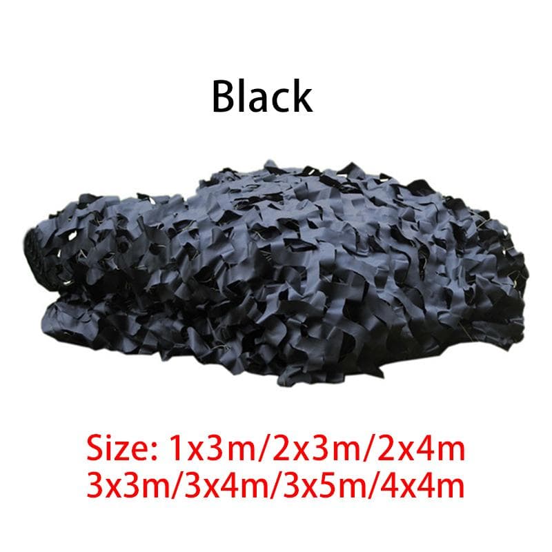 8Colors Outdoor Jungle Sun Shelter Hunting Camping Camo Net Desert Woodland Blinds Car Cover Muti-Size Sun Shelter 2x3m black