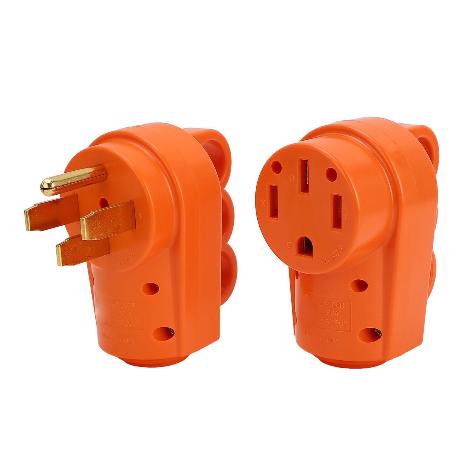 50A RV Male Female Plug Set Brass Contactor ABS Casing Heavy Duty RV Male and Female Connector Set