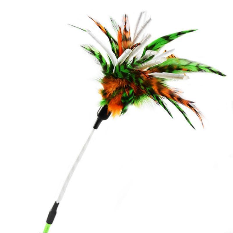 Paper Fiber Spiral Chicken Feather Rod Cat Stick Feather Cat Stick Plastic Cat Supplies Cat Toys