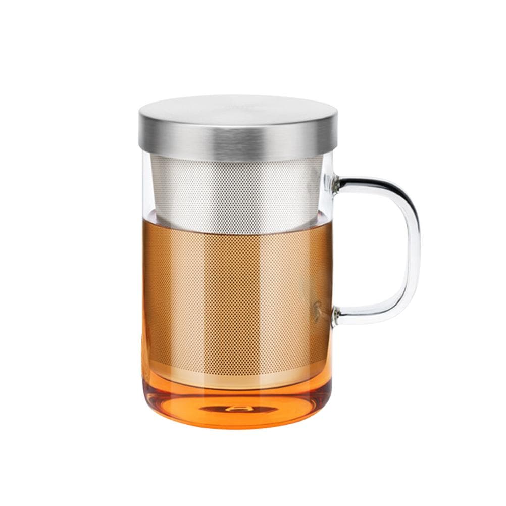 450ml Infuser Glass Tea Cup Borosilicate Glass Tea Cup with Filter and Lid
