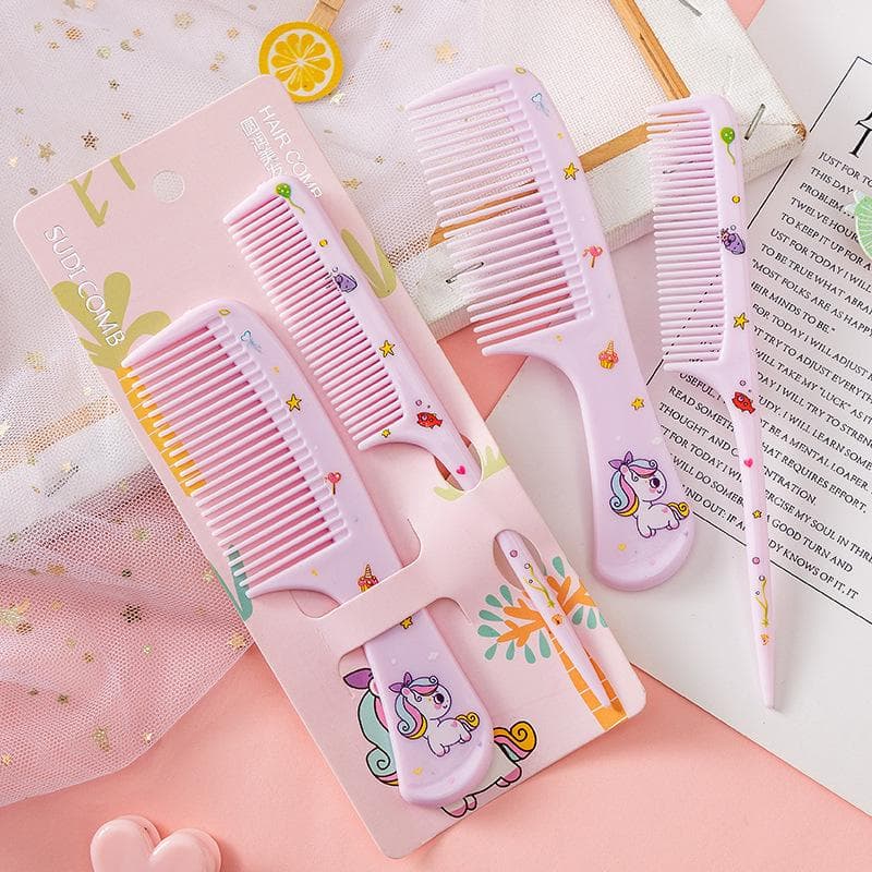 Kids Hairdressing Comb Anti-static Pointed Tail Combs for Girls Children Cute Strawberry Fruit Women Hair Comb Styling Tool purple