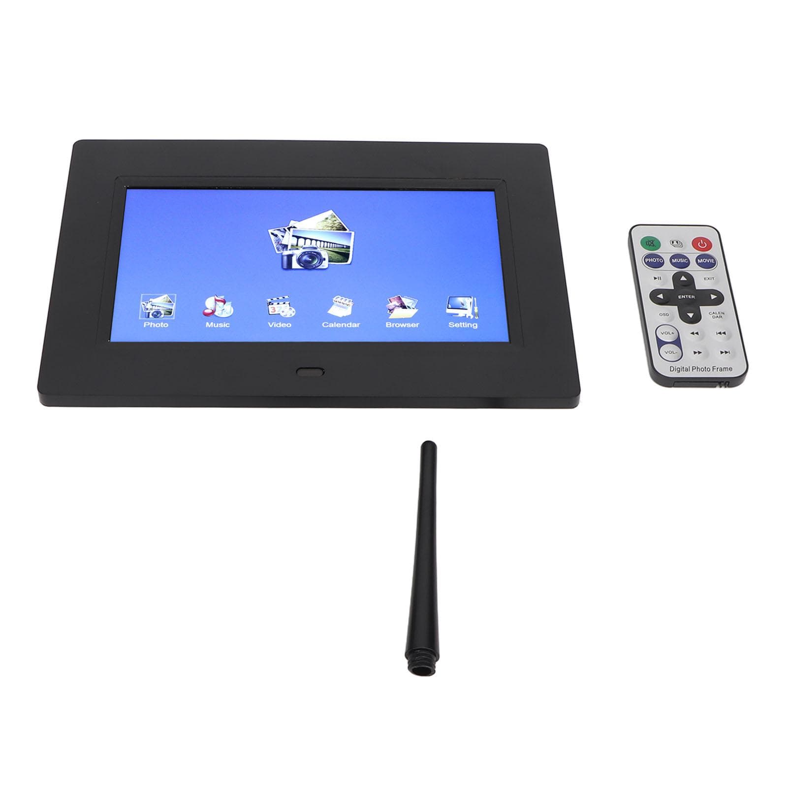 7 Inch Digital Picture Frame HD 800x480 Multifunction Electronic Photo Frame with Remote Control UK Plug